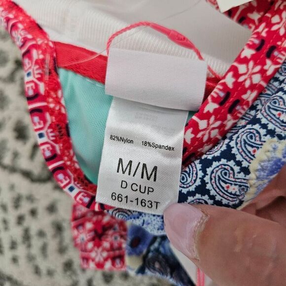 Profile Blush by Gottex Paisley Print Underwire Bikini Set Top Size Medium D Cup - Picture 6 of 7